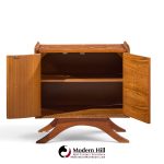 vladimir kagan style mid century sculptural walnut nightstands - pair