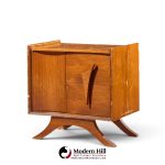 vladimir kagan style mid century sculptural walnut nightstands - pair