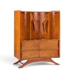 vladimir kagan style mid century walnut gentlemans chest highboy dresser