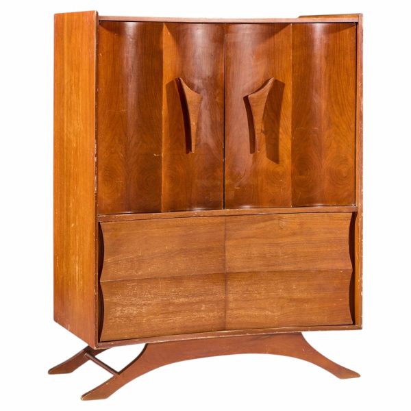 vladimir kagan style mid century walnut gentlemans chest highboy dresser