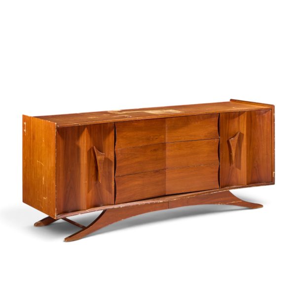 vladimir kagan style mid century walnut lowboy dresser