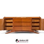 vladimir kagan style mid century walnut lowboy dresser