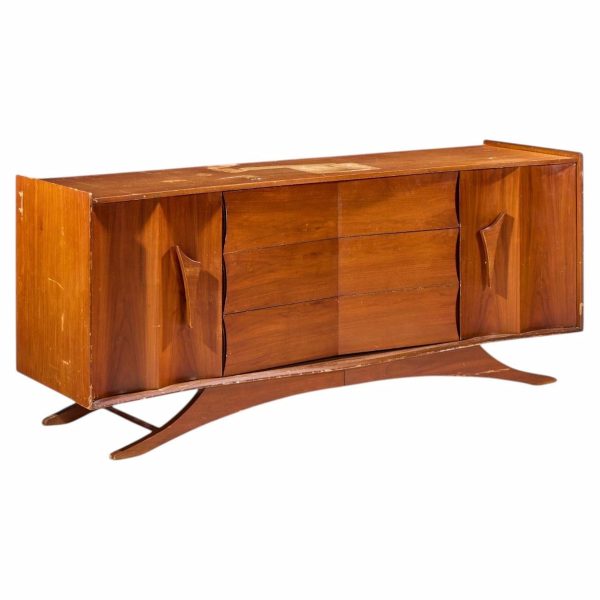 vladimir kagan style mid century walnut lowboy dresser