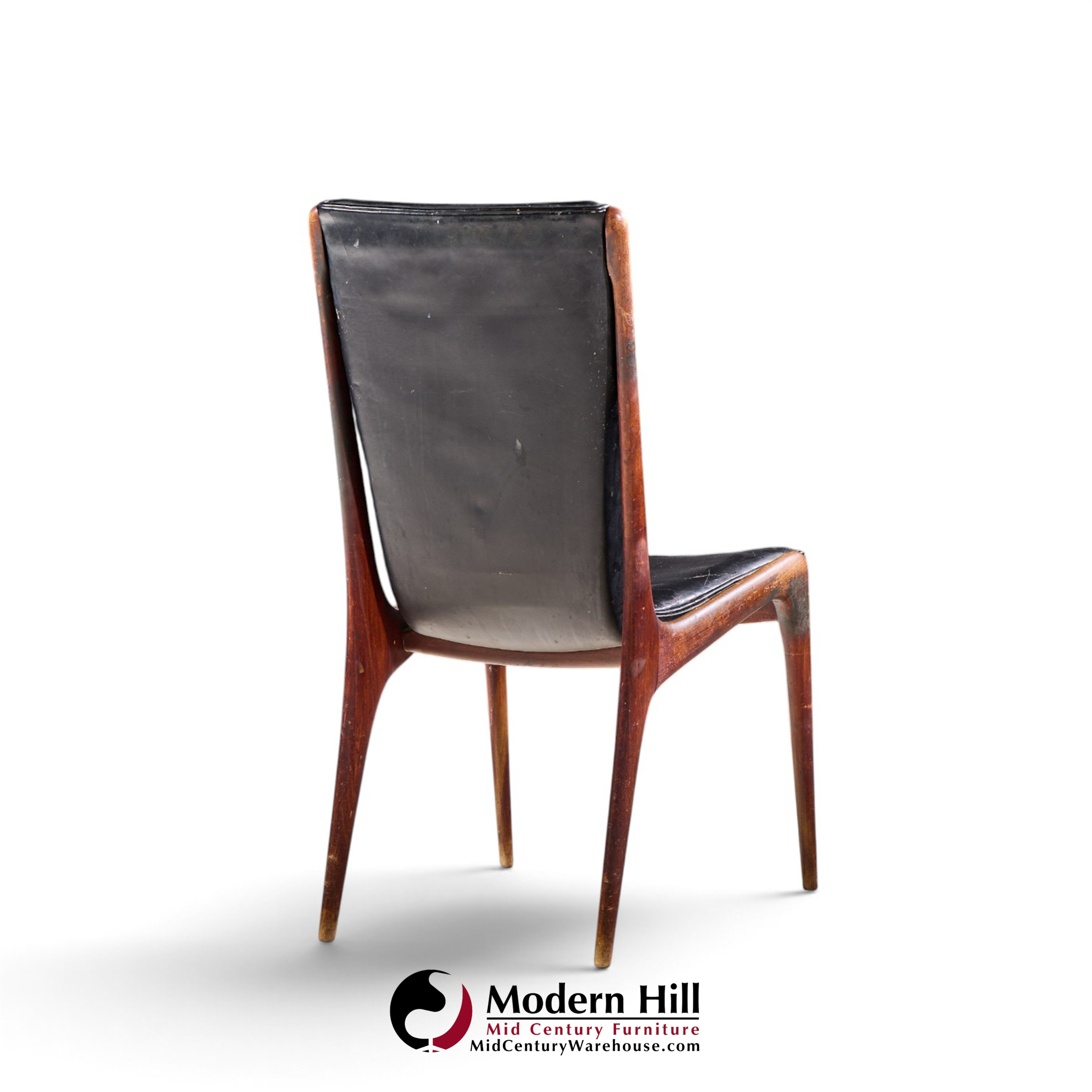 vladimir kagan for dreyfuss vk 101 mid century walnut sling chairs - pair