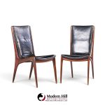 vladimir kagan for dreyfuss vk 101 mid century walnut sling chairs - pair