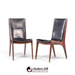 vladimir kagan for dreyfuss vk 101 mid century walnut sling chairs - pair