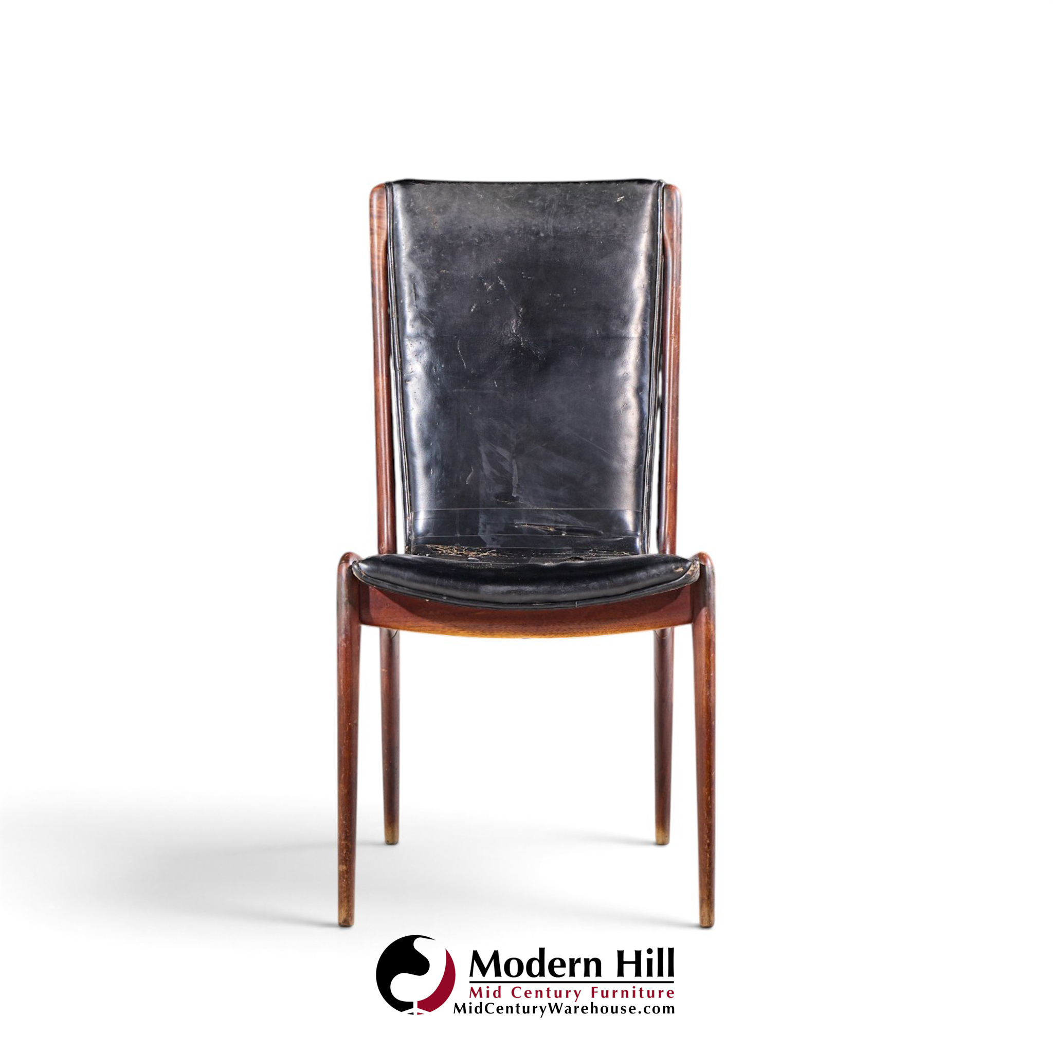 vladimir kagan for dreyfuss vk 101 mid century walnut sling chairs - pair