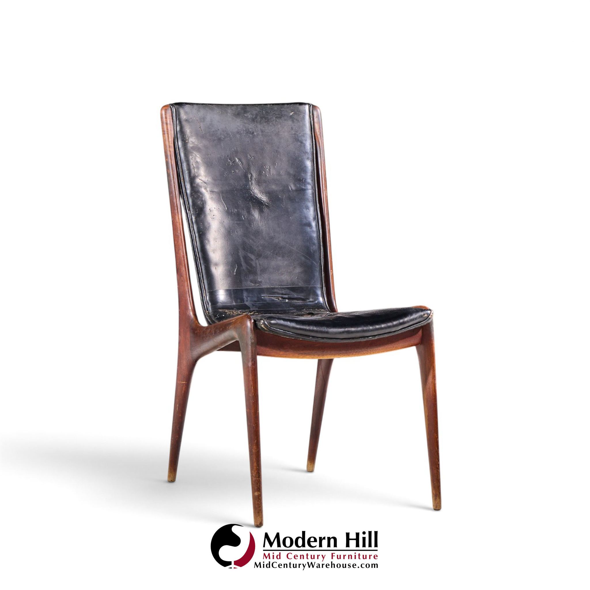 vladimir kagan for dreyfuss vk 101 mid century walnut sling chairs - pair