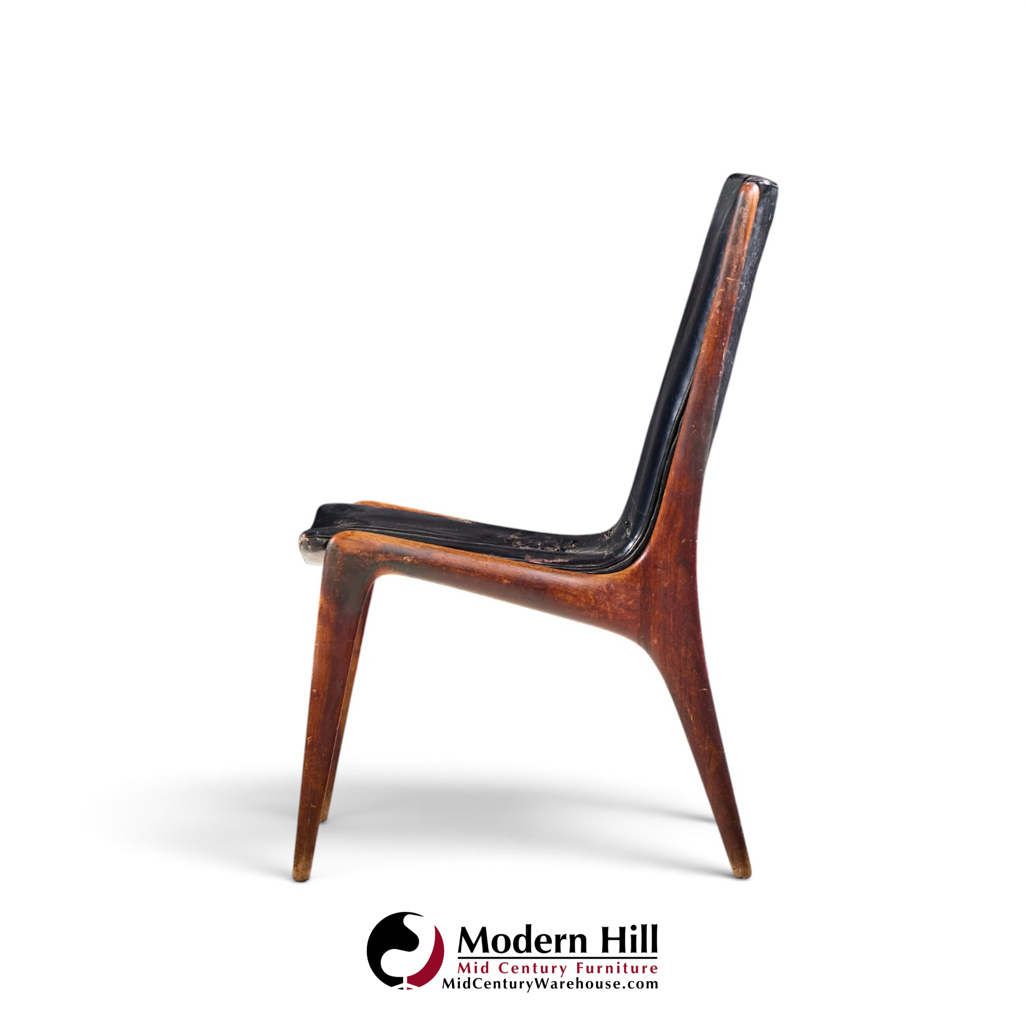 vladimir kagan for dreyfuss vk 101 mid century walnut sling chairs - pair