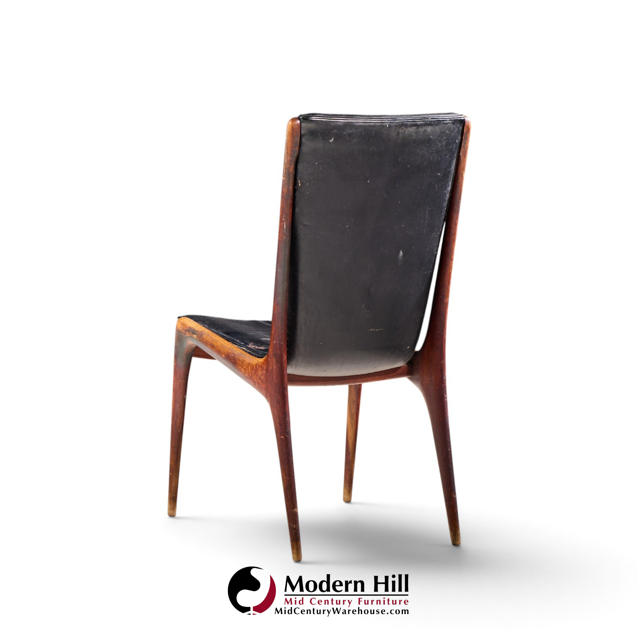 vladimir kagan for dreyfuss vk 101 mid century walnut sling chairs - pair