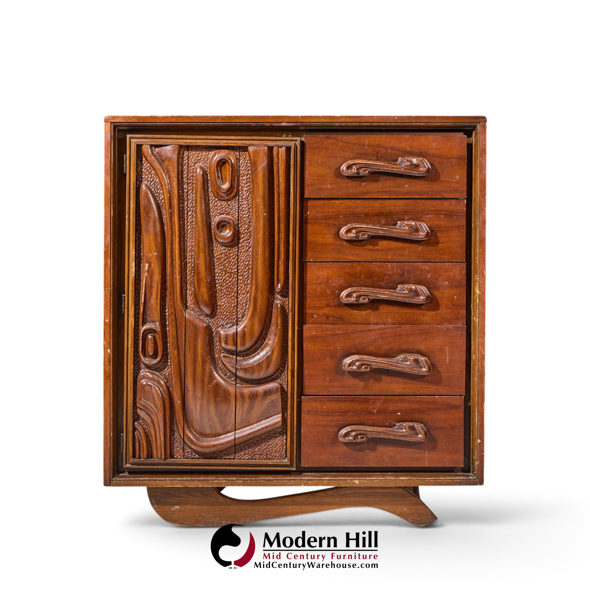 witco style pulaski oceanic mid century highboy dresser armoire