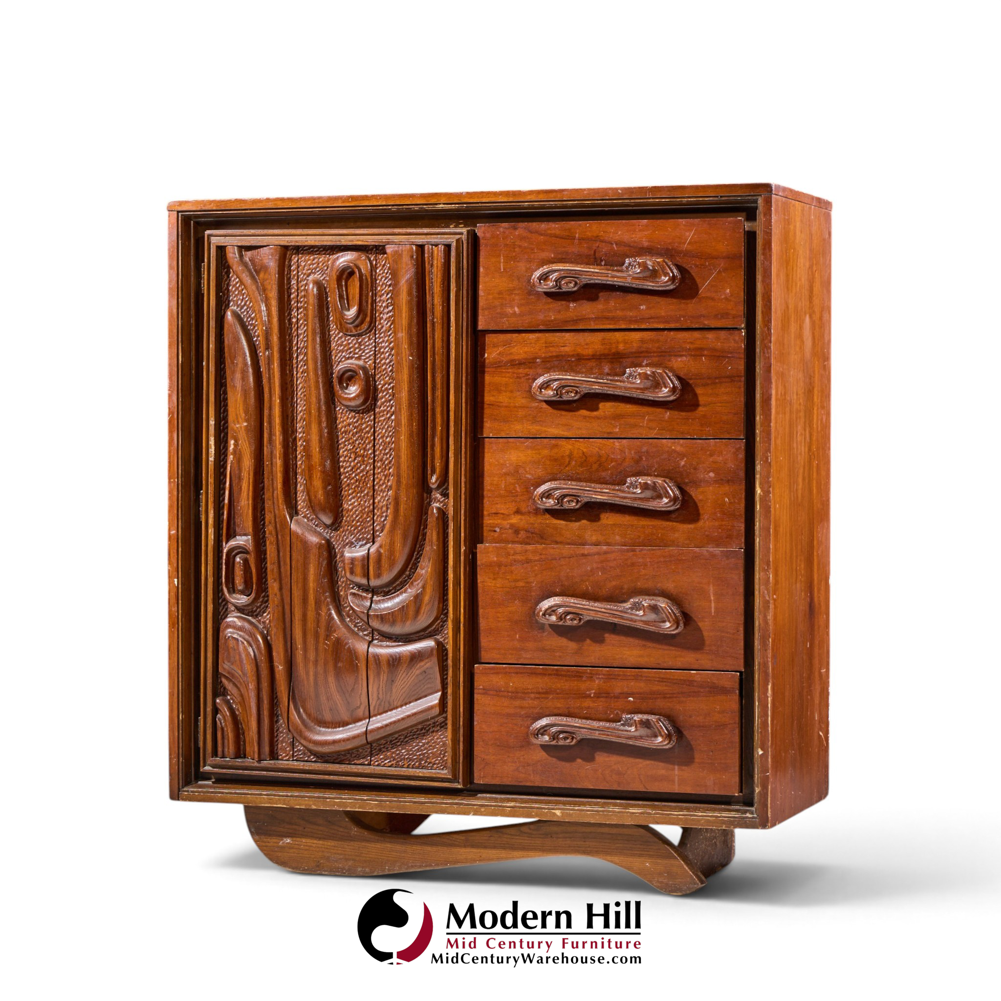 witco style pulaski oceanic mid century highboy dresser armoire