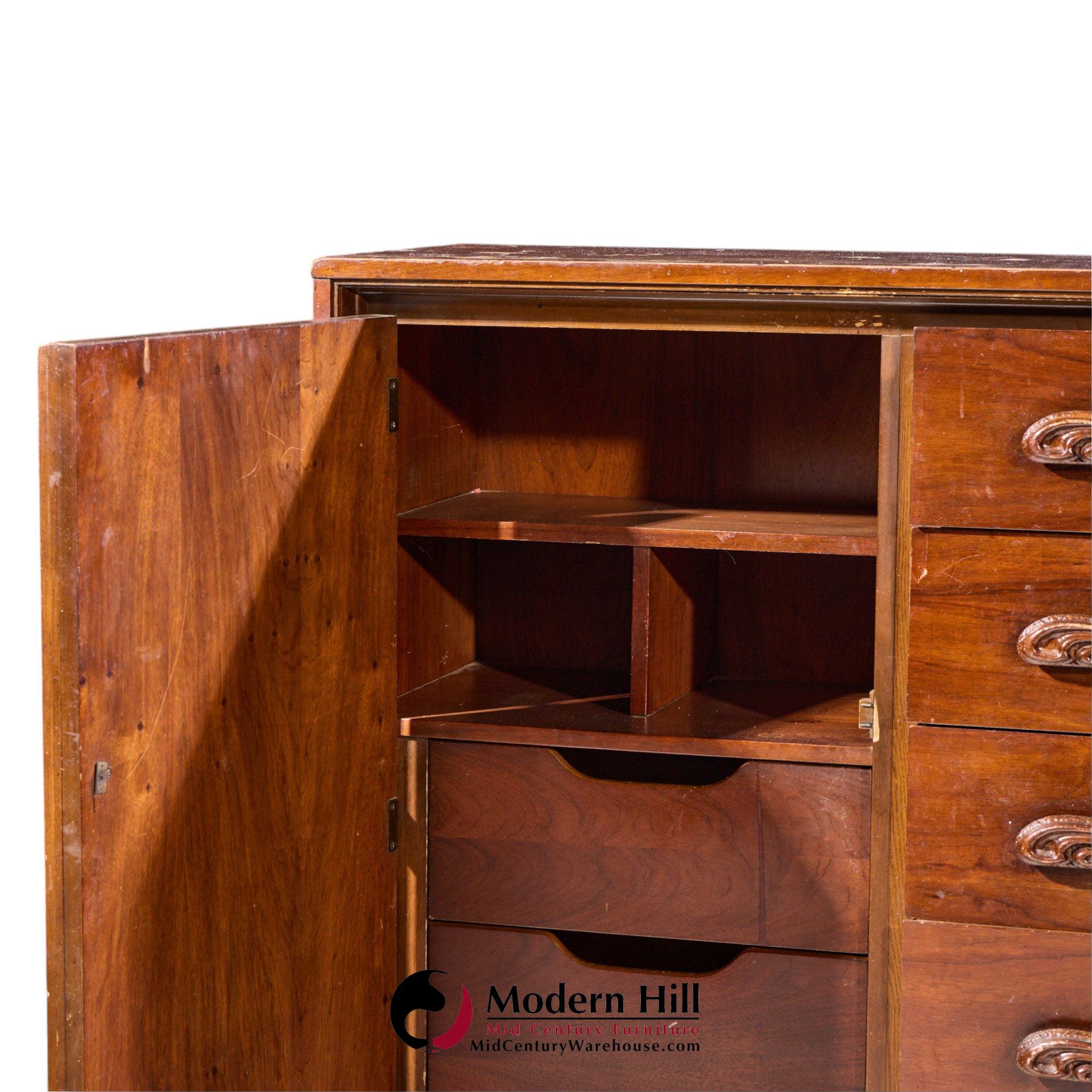 witco style pulaski oceanic mid century highboy dresser armoire