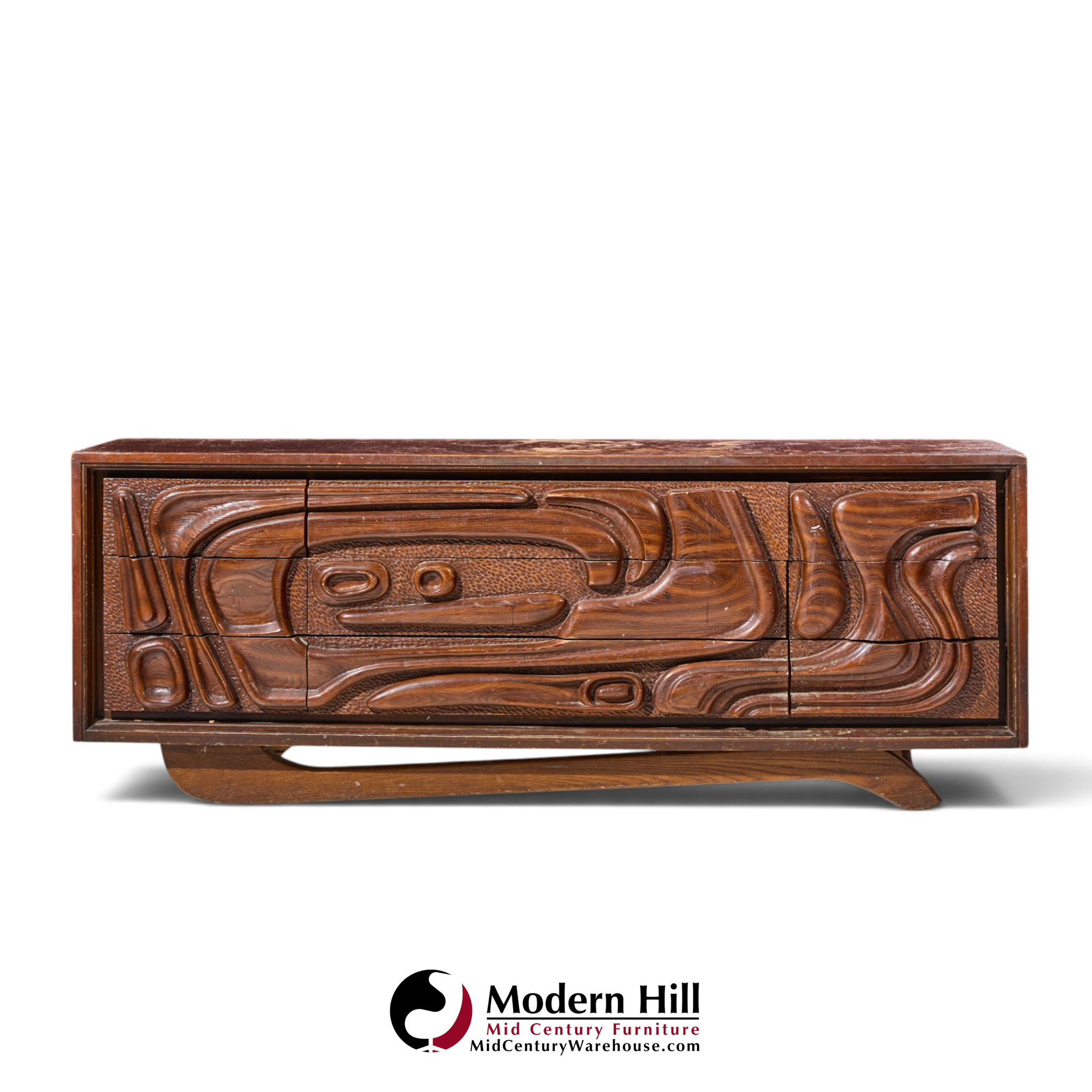 witco style pulaski oceanic mid century lowboy dresser