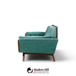 adrian pearsall style mid century walnut gondola sofa