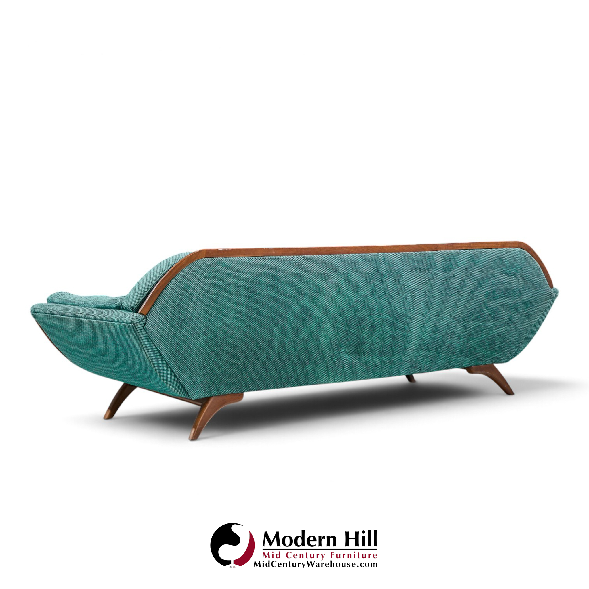 adrian pearsall style mid century walnut gondola sofa
