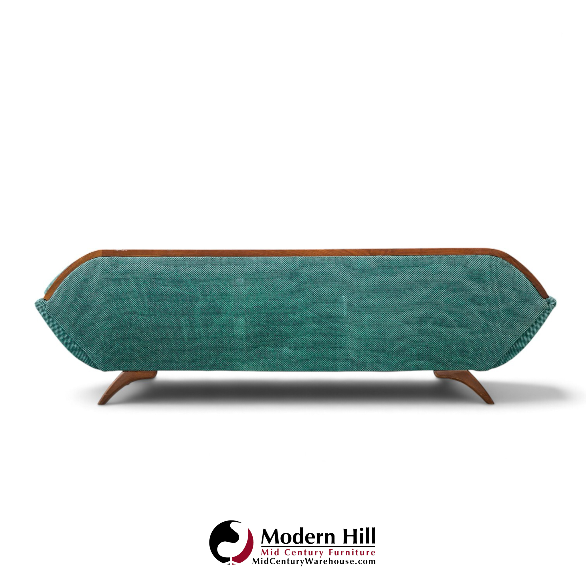 adrian pearsall style mid century walnut gondola sofa