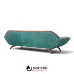 adrian pearsall style mid century walnut gondola sofa