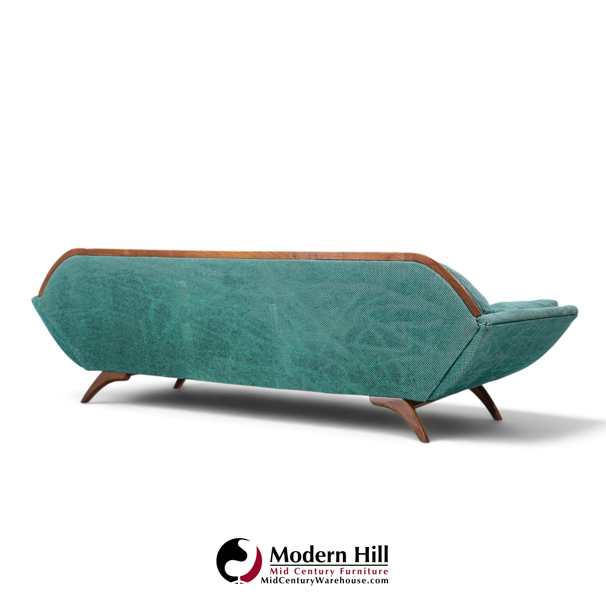 adrian pearsall style mid century walnut gondola sofa