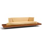 adrian pearsall for craft associates 2006-s mid century walnut sofa