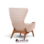 adrian pearsall for craft associates 2231-c mid century walnut wingback lounge chairs - pair