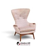 adrian pearsall for craft associates 2231-c mid century walnut wingback lounge chairs - pair