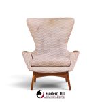 adrian pearsall for craft associates 2231-c mid century walnut wingback lounge chairs - pair