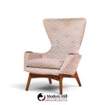 adrian pearsall for craft associates 2231-c mid century walnut wingback lounge chairs - pair