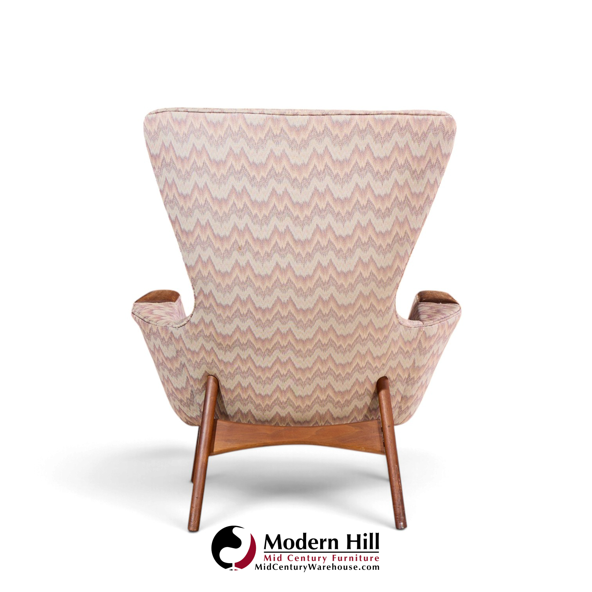adrian pearsall for craft associates 2231-c mid century walnut wingback lounge chairs - pair