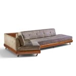adrian pearsall for craft associates 2300-s mid century walnut boomerang sofa