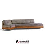 adrian pearsall for craft associates 2300-s mid century walnut boomerang sofa