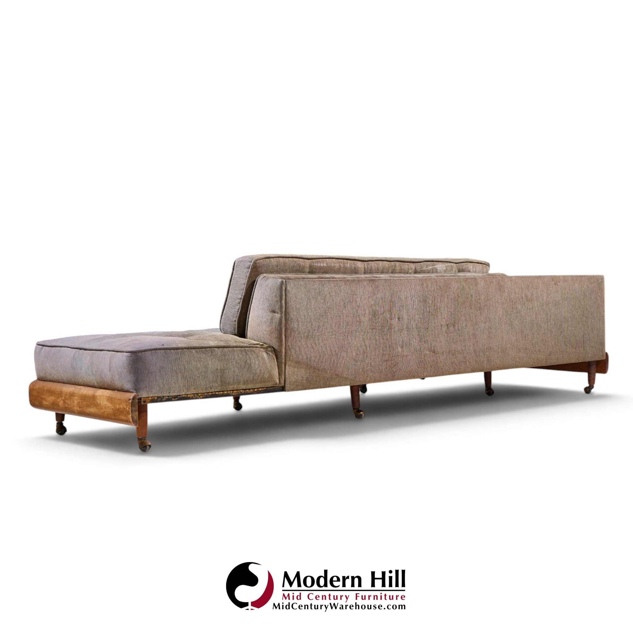 adrian pearsall for craft associates 2300-s mid century walnut boomerang sofa