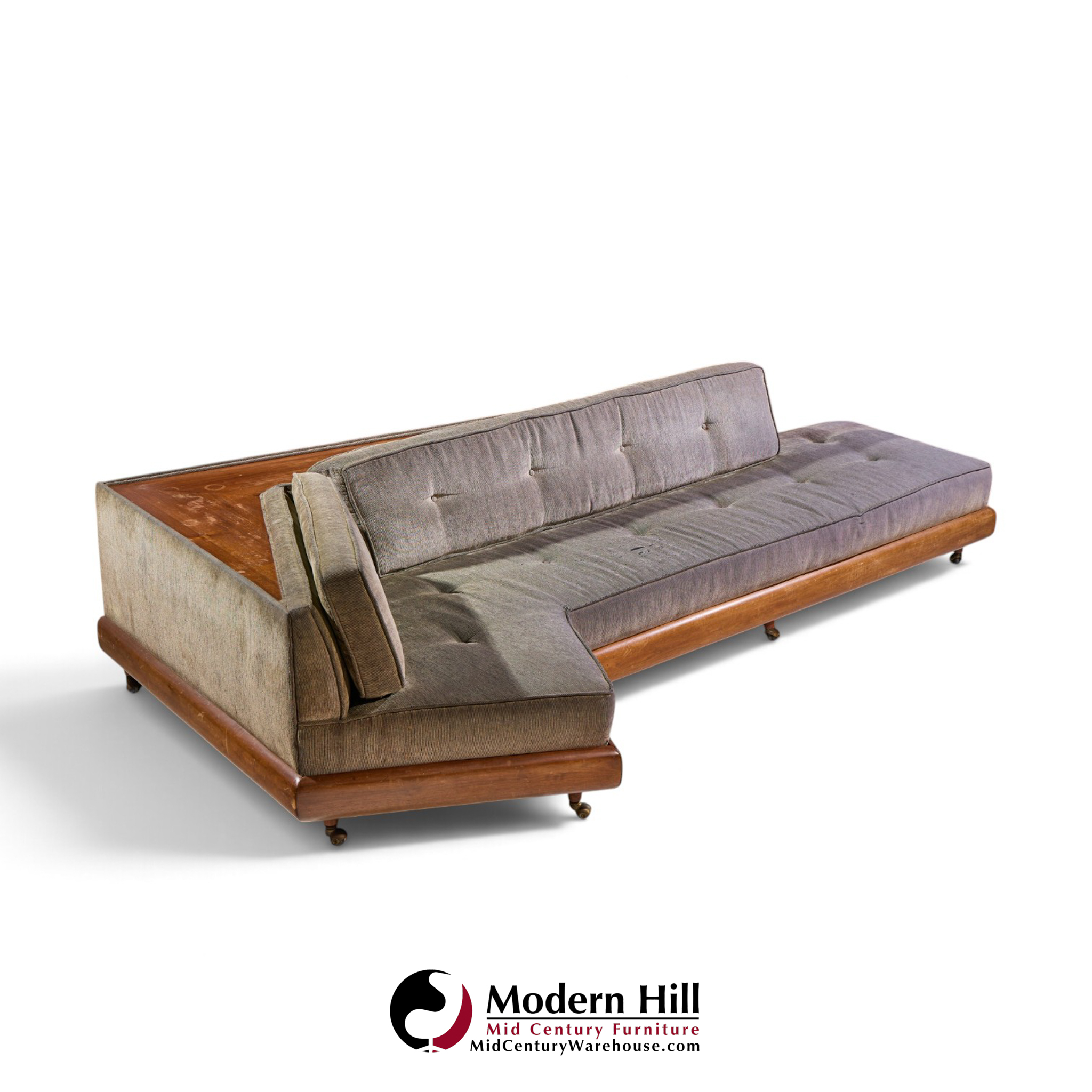 adrian pearsall for craft associates 2300-s mid century walnut boomerang sofa