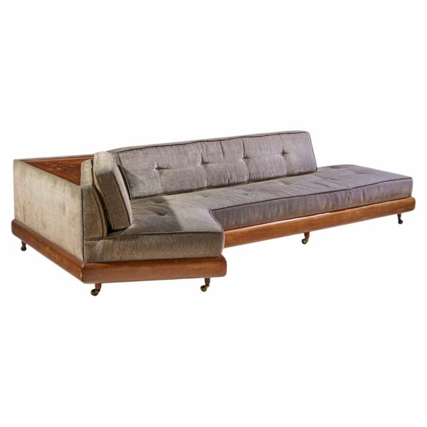 adrian pearsall for craft associates 2300-s mid century walnut boomerang sofa