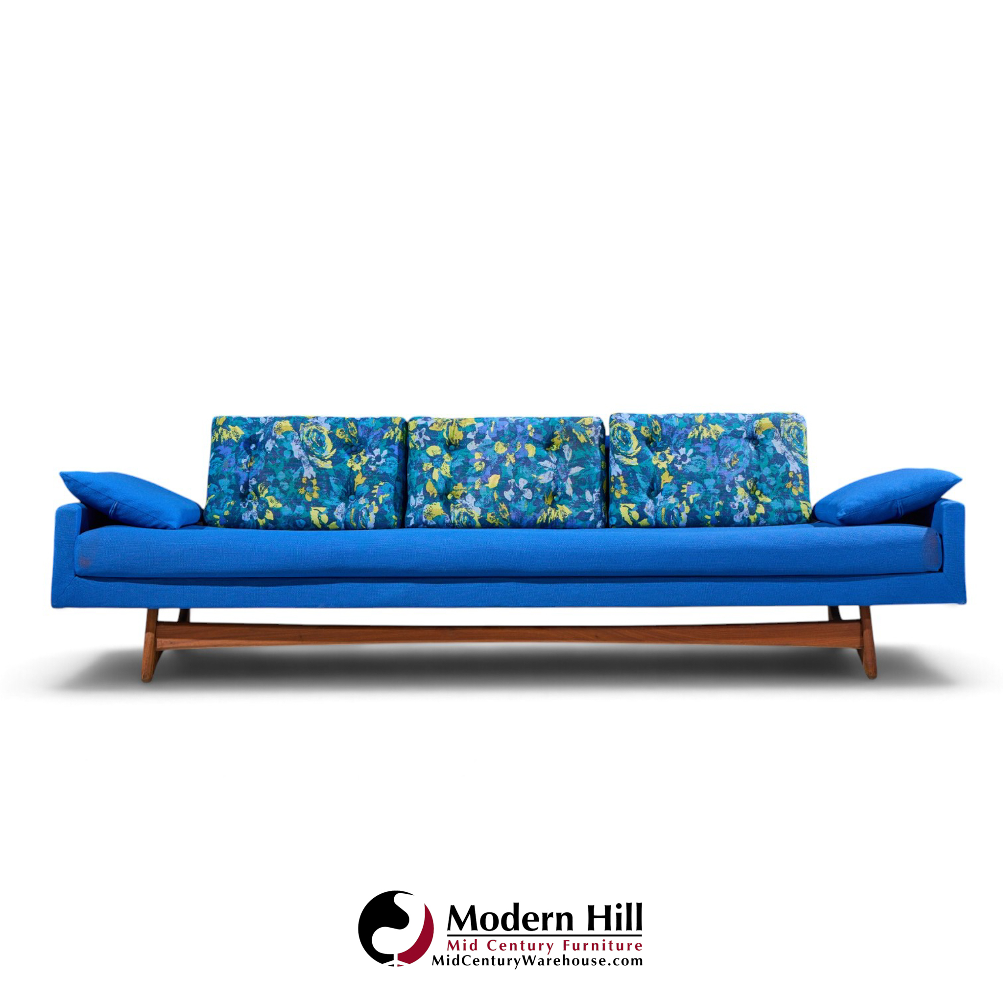 adrian pearsall for craft associates 2408-s mid century walnut gondola sofa