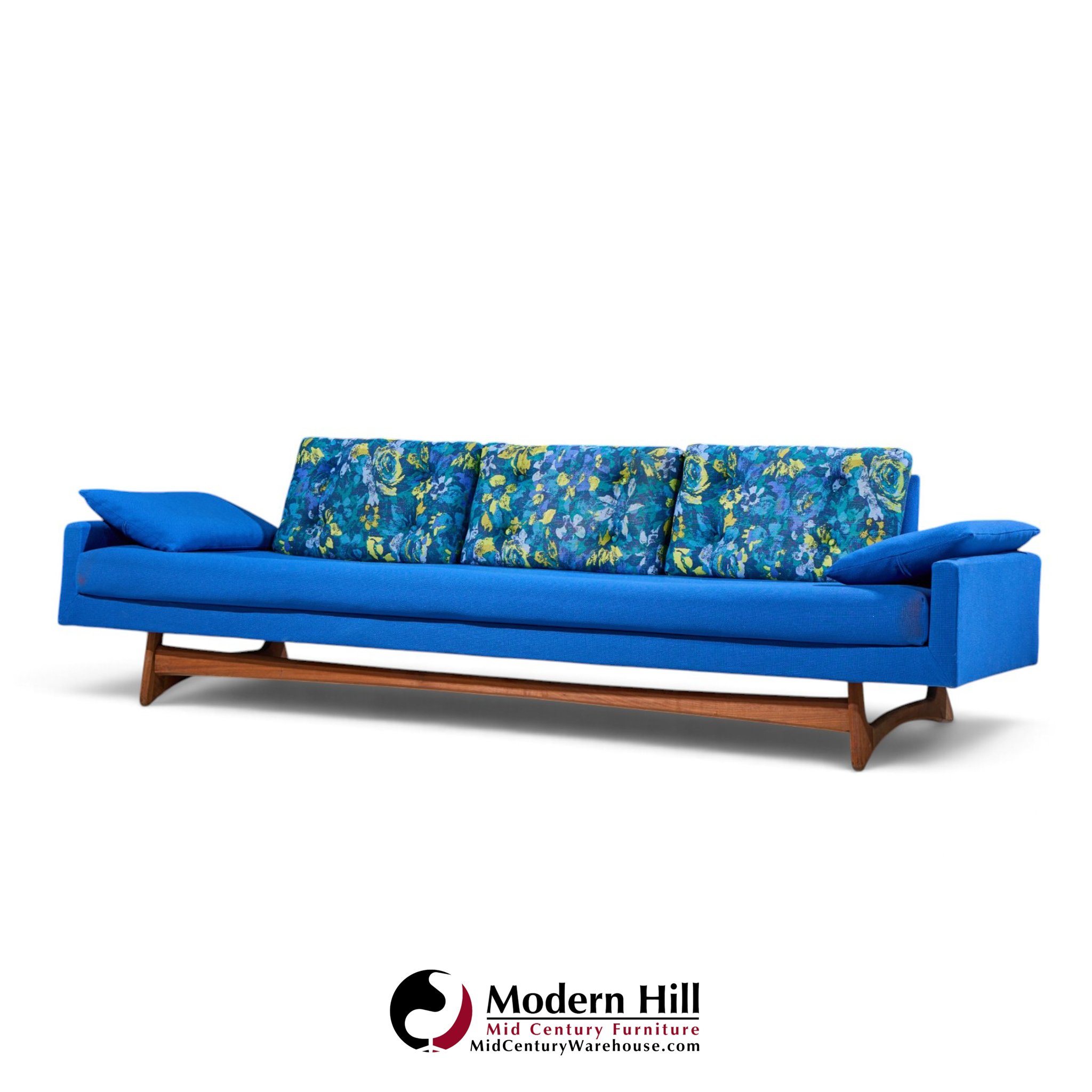 adrian pearsall for craft associates 2408-s mid century walnut gondola sofa