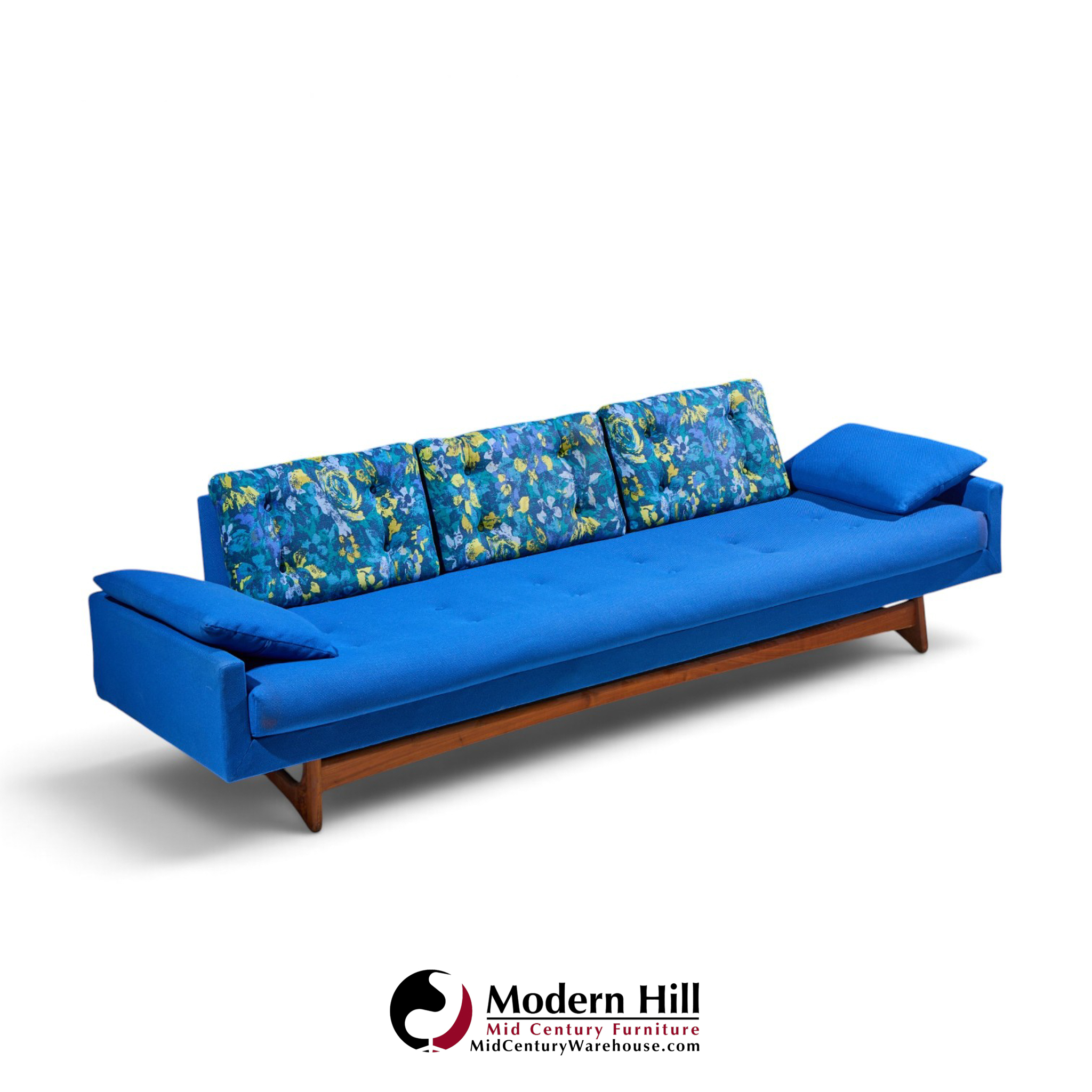 adrian pearsall for craft associates 2408-s mid century walnut gondola sofa