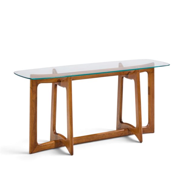 adrian pearsall for craft associates mid century sculptural walnut console table