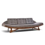 adrian pearsall for craft associates mid century walnut gondola sofa