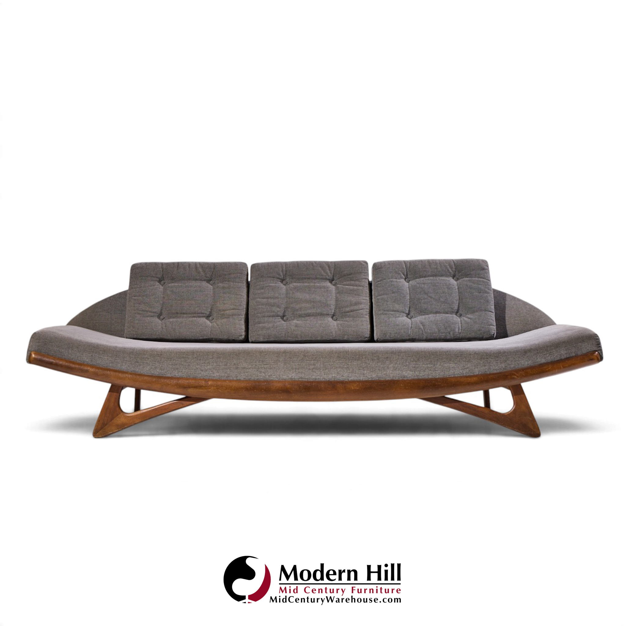 adrian pearsall for craft associates mid century walnut gondola sofa