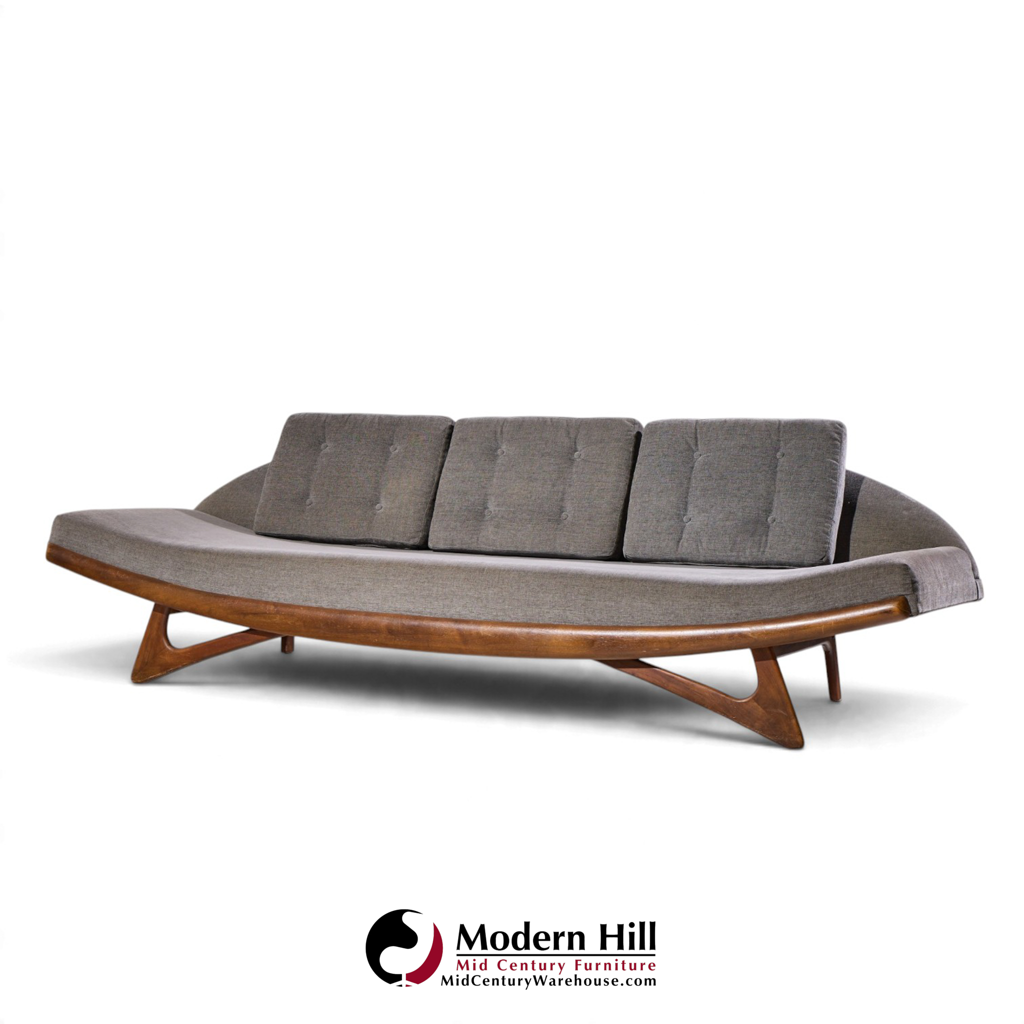 adrian pearsall for craft associates mid century walnut gondola sofa