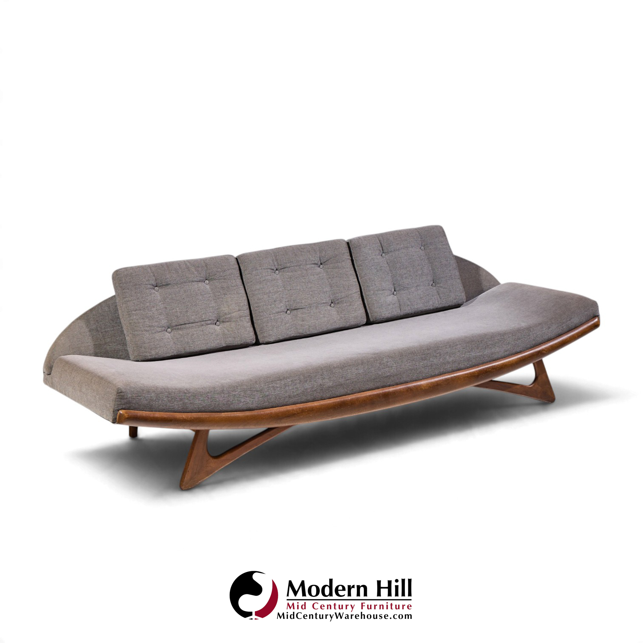 adrian pearsall for craft associates mid century walnut gondola sofa