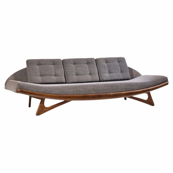 adrian pearsall for craft associates mid century walnut gondola sofa