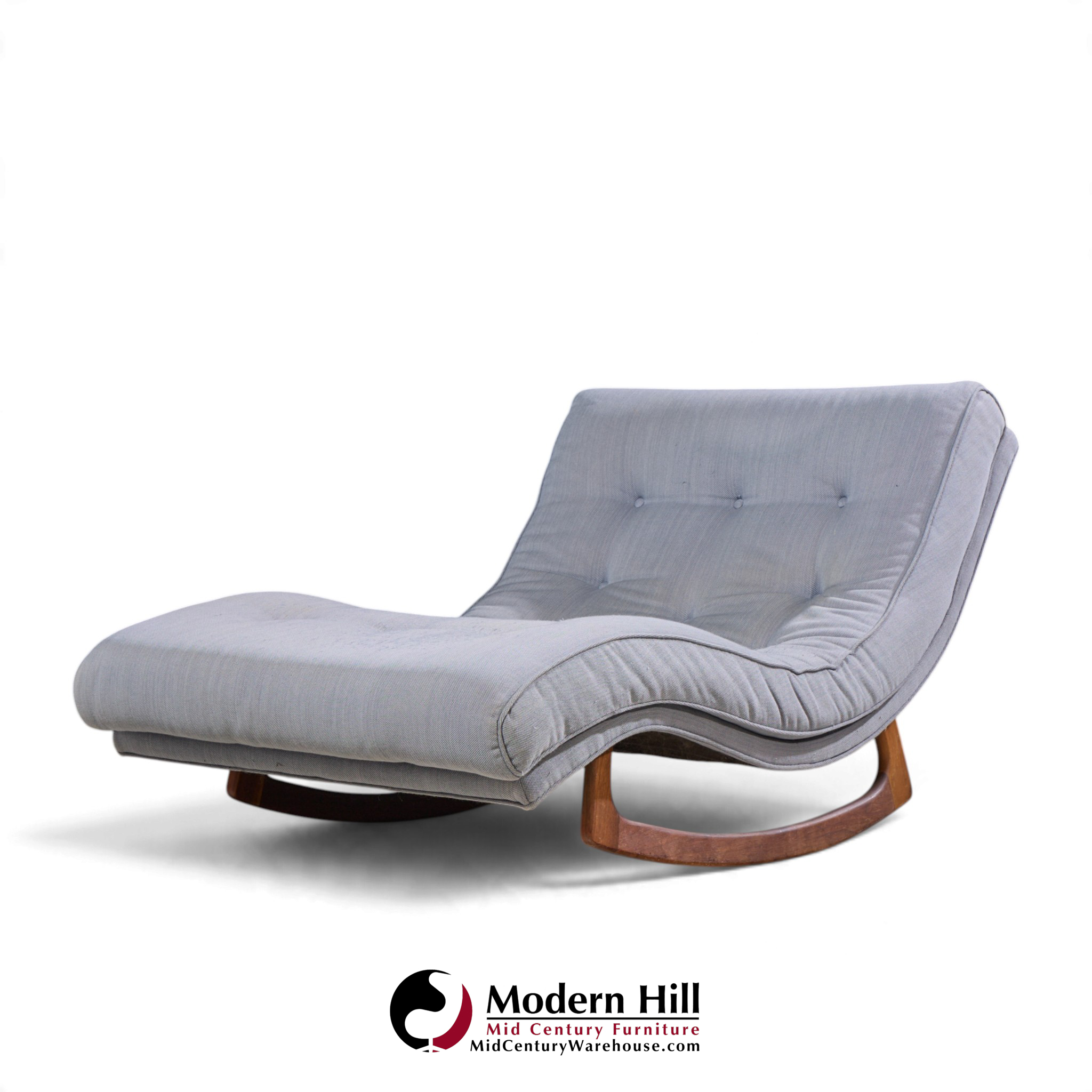 adrian pearsall for craft associates mid century walnut rocking wave chaise lounge chair