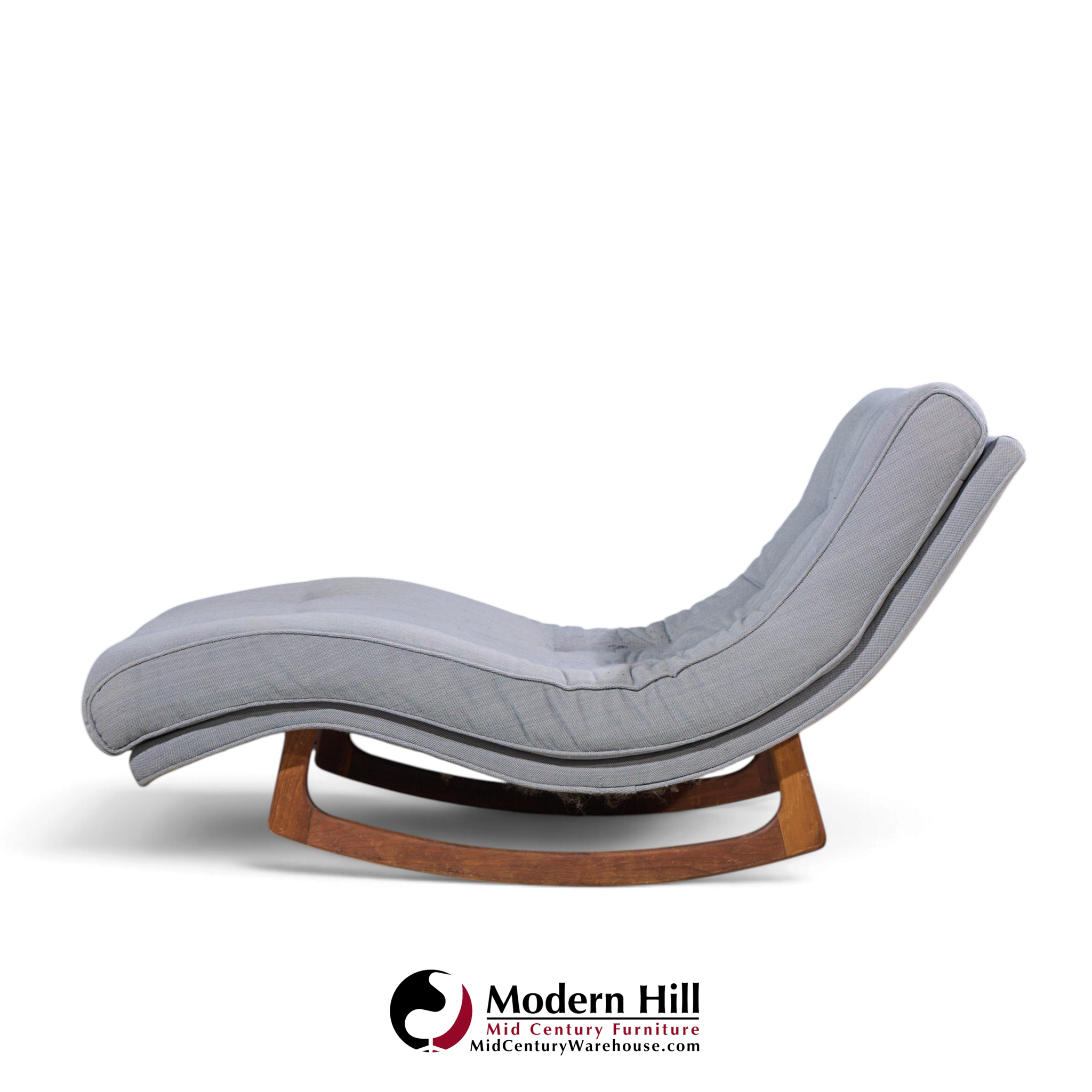 adrian pearsall for craft associates mid century walnut rocking wave chaise lounge chair