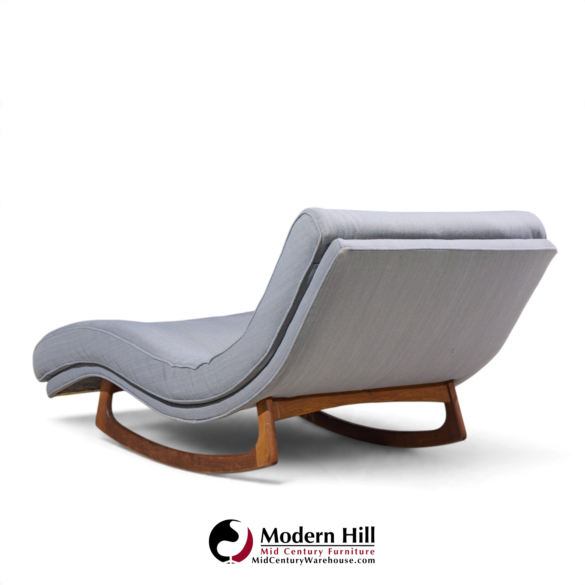 adrian pearsall for craft associates mid century walnut rocking wave chaise lounge chair