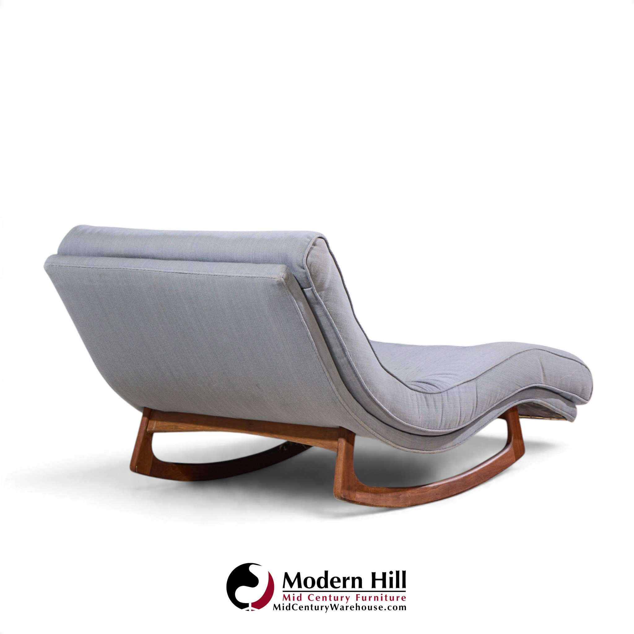 adrian pearsall for craft associates mid century walnut rocking wave chaise lounge chair