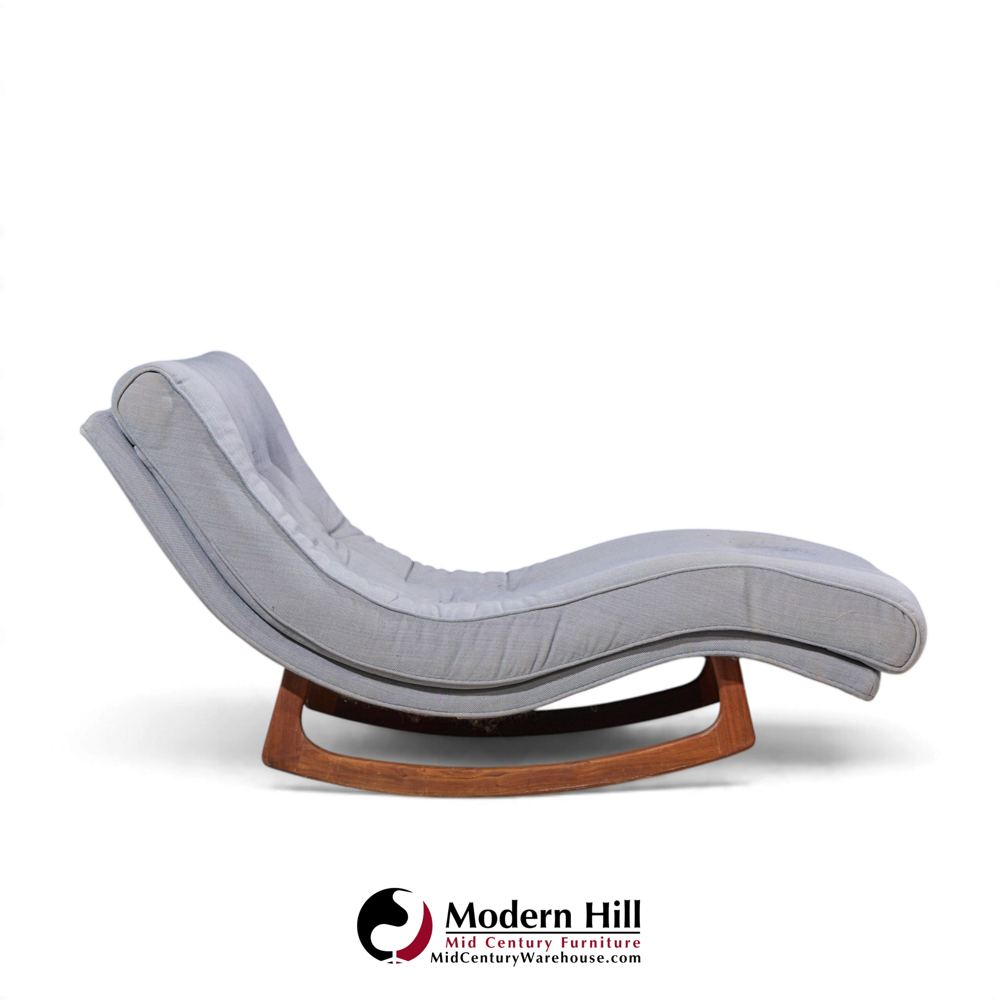 adrian pearsall for craft associates mid century walnut rocking wave chaise lounge chair
