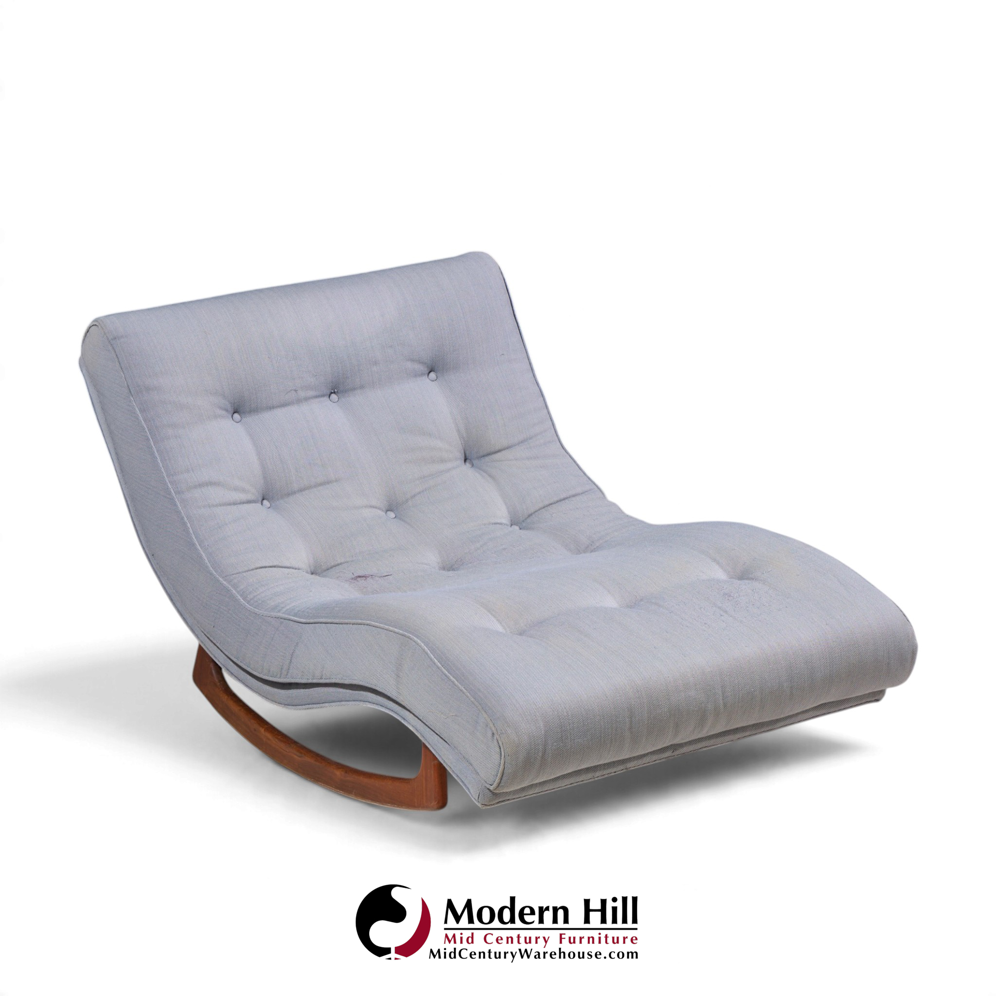 adrian pearsall for craft associates mid century walnut rocking wave chaise lounge chair