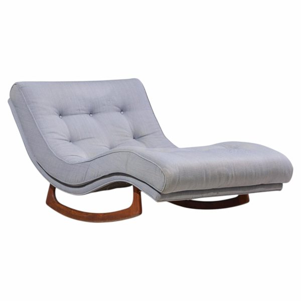 adrian pearsall for craft associates mid century walnut rocking wave chaise lounge chair